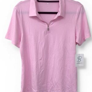 Sofibella Women's Light Pink Zip Polo Shirt